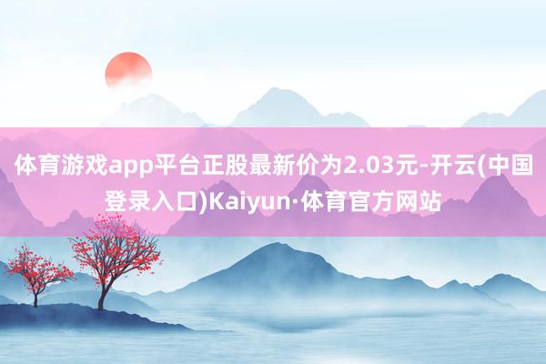 体育游戏app平台正股最新价为2.03元-开云(中国登录入口)Kaiyun·体育官方网站