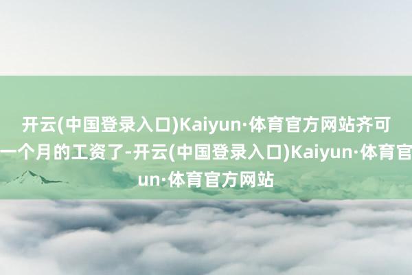 开云(中国登录入口)Kaiyun·体育官方网站齐可以抵你一个月的工资了-开云(中国登录入口)Kaiyun·体育官方网站