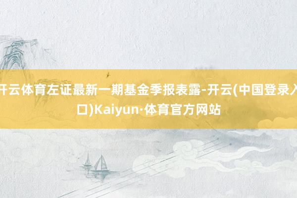开云体育左证最新一期基金季报表露-开云(中国登录入口)Kaiyun·体育官方网站