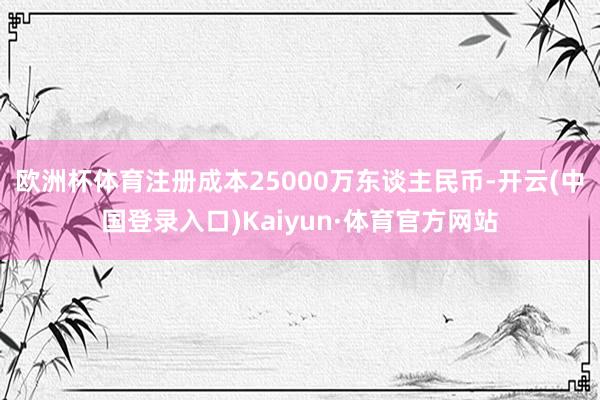 欧洲杯体育注册成本25000万东谈主民币-开云(中国登录入口)Kaiyun·体育官方网站