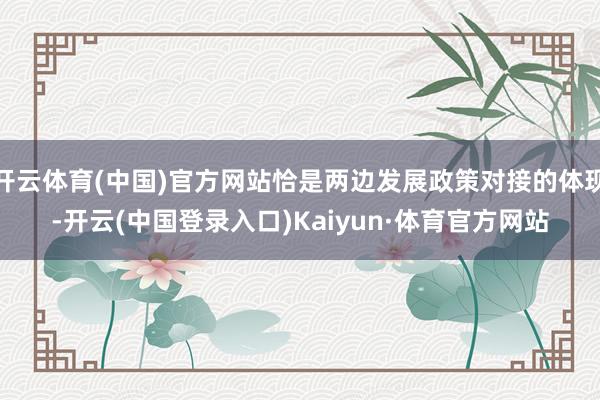 开云体育(中国)官方网站恰是两边发展政策对接的体现-开云(中国登录入口)Kaiyun·体育官方网站