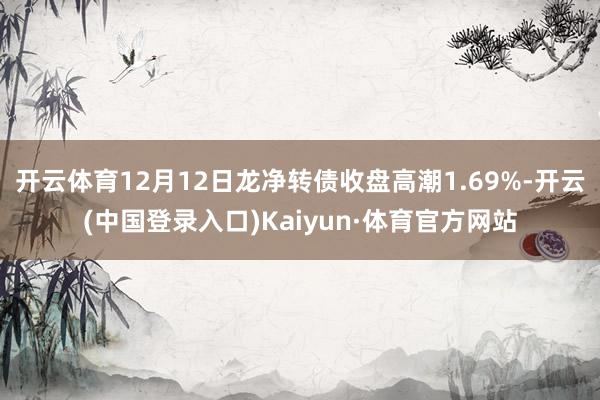 开云体育12月12日龙净转债收盘高潮1.69%-开云(中国登录入口)Kaiyun·体育官方网站