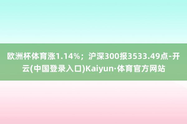 欧洲杯体育涨1.14%;沪深300报3533.49点-开云(中国登录入口)Kaiyun·体育官方网站