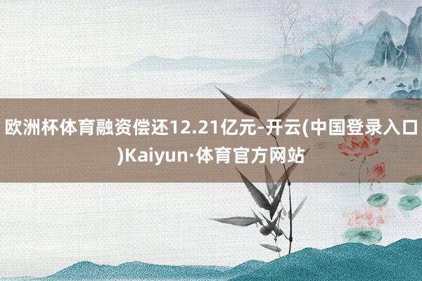 欧洲杯体育融资偿还12.21亿元-开云(中国登录入口)Kaiyun·体育官方网站