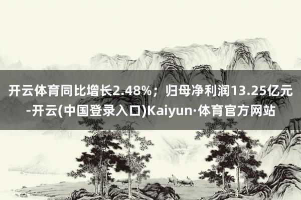 开云体育同比增长2.48%；归母净利润13.25亿元-开云(中国登录入口)Kaiyun·体育官方网站