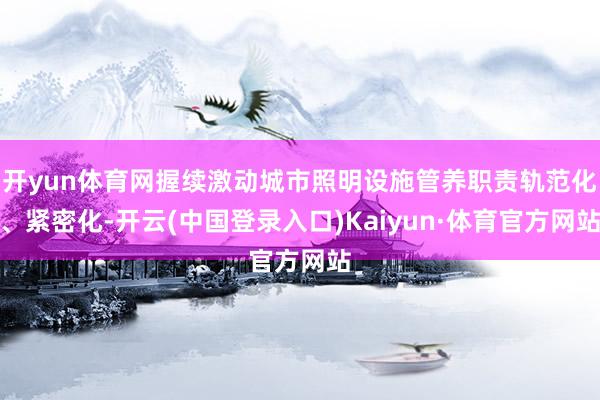 开yun体育网握续激动城市照明设施管养职责轨范化、紧密化-开云(中国登录入口)Kaiyun·体育官方网站