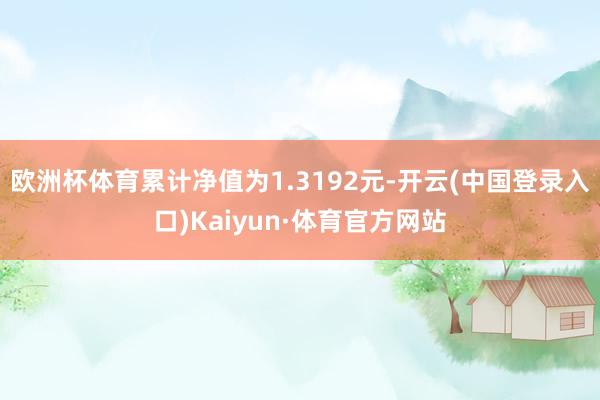 欧洲杯体育累计净值为1.3192元-开云(中国登录入口)Kaiyun·体育官方网站