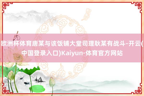 欧洲杯体育唐某与该饭铺大堂司理耿某有战斗-开云(中国登录入口)Kaiyun·体育官方网站