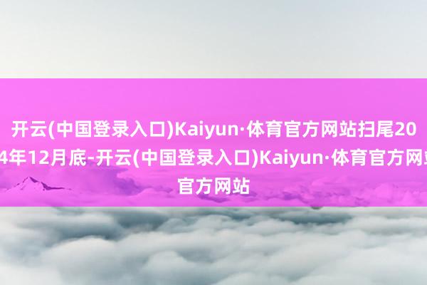 开云(中国登录入口)Kaiyun·体育官方网站扫尾2024年12月底-开云(中国登录入口)Kaiyun·体育官方网站