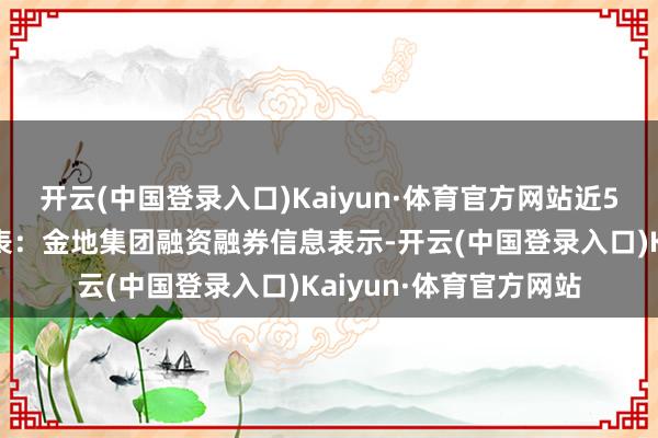 开云(中国登录入口)Kaiyun·体育官方网站近5日资金流向一览见下表：金地集团融资融券信息表示-开云(中国登录入口)Kaiyun·体育官方网站