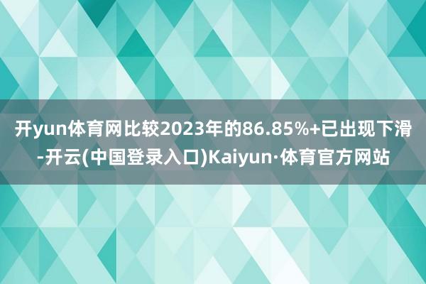 开yun体育网比较2023年的86.85%+已出现下滑-开云(中国登录入口)Kaiyun·体育官方网站