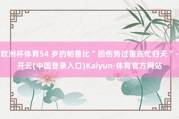 欧洲杯体育54 岁的帕鲁比＂因伤势过重连忙归天＂-开云(中国登录入口)Kaiyun·体育官方网站