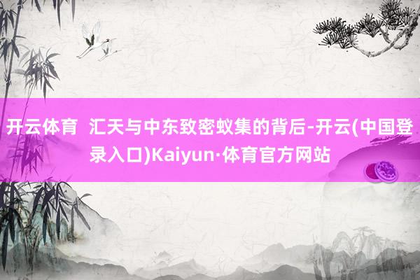 开云体育 汇天与中东致密蚁集的背后-开云(中国登录入口)Kaiyun·体育官方网站
