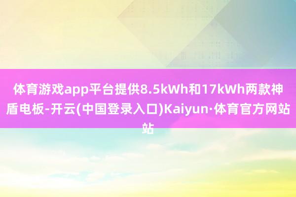 体育游戏app平台提供8.5kWh和17kWh两款神盾电板-开云(中国登录入口)Kaiyun·体育官方网站