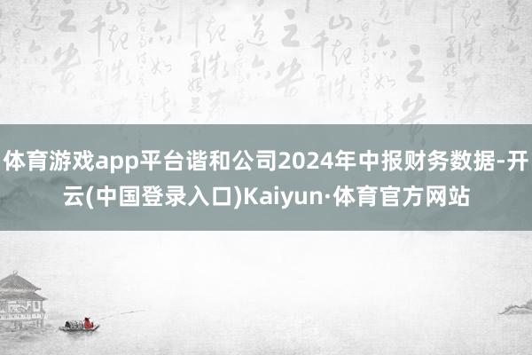 体育游戏app平台谐和公司2024年中报财务数据-开云(中国登录入口)Kaiyun·体育官方网站