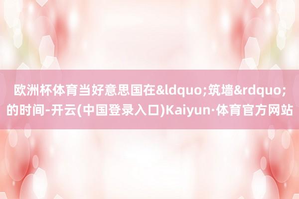 欧洲杯体育当好意思国在&ldquo;筑墙&rdquo;的时间-开云(中国登录入口)Kaiyun·体育官方网站