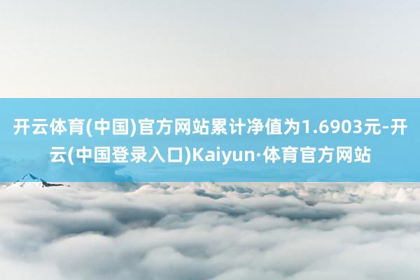 开云体育(中国)官方网站累计净值为1.6903元-开云(中国登录入口)Kaiyun·体育官方网站