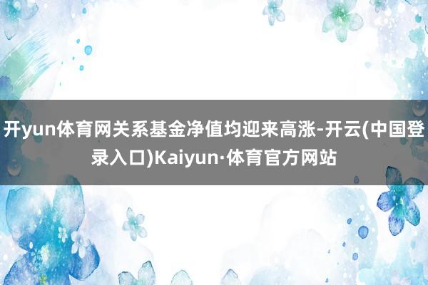 开yun体育网关系基金净值均迎来高涨-开云(中国登录入口)Kaiyun·体育官方网站