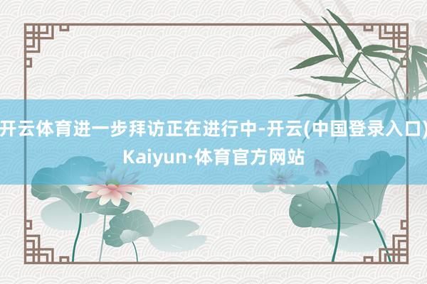 开云体育进一步拜访正在进行中-开云(中国登录入口)Kaiyun·体育官方网站