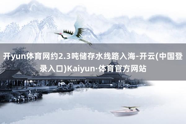 开yun体育网约2.3吨储存水线路入海-开云(中国登录入口)Kaiyun·体育官方网站