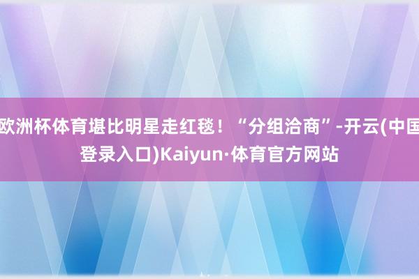 欧洲杯体育堪比明星走红毯！“分组洽商”-开云(中国登录入口)Kaiyun·体育官方网站